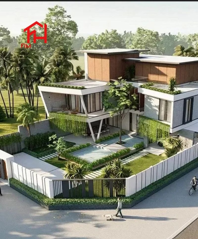 mẫu thiết kế biệt thự sân vườn