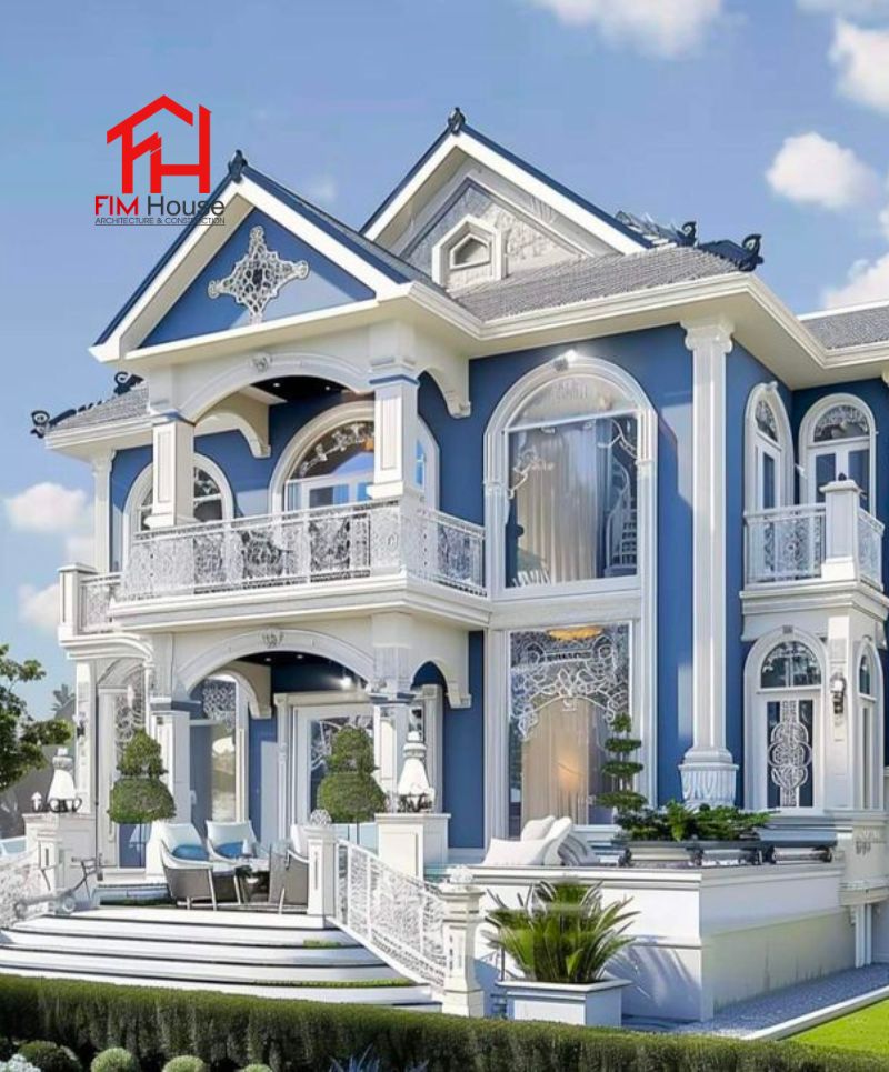 thiết kê biệt thự sân vào rộng