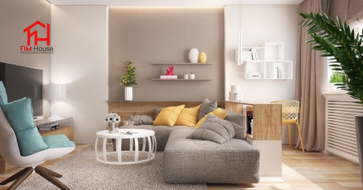 phối màu cho phòng khách