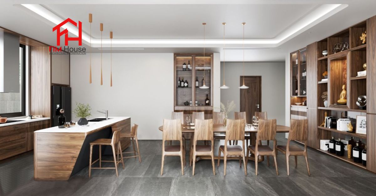 phòng ăn gỗ tự nhiên