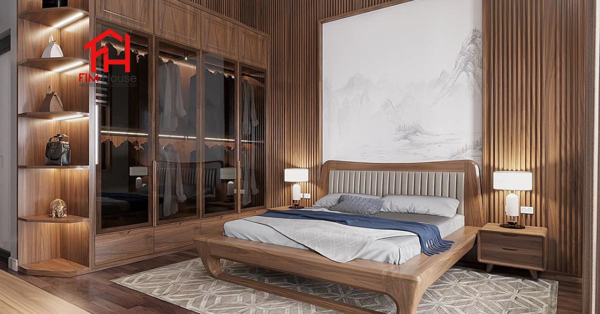 phòng ngủ gỗ sồi