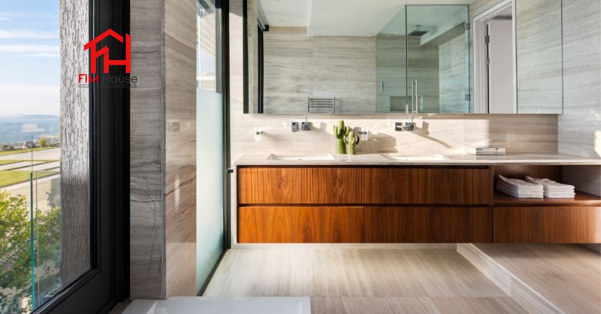 phòng tắm gỗ teak 