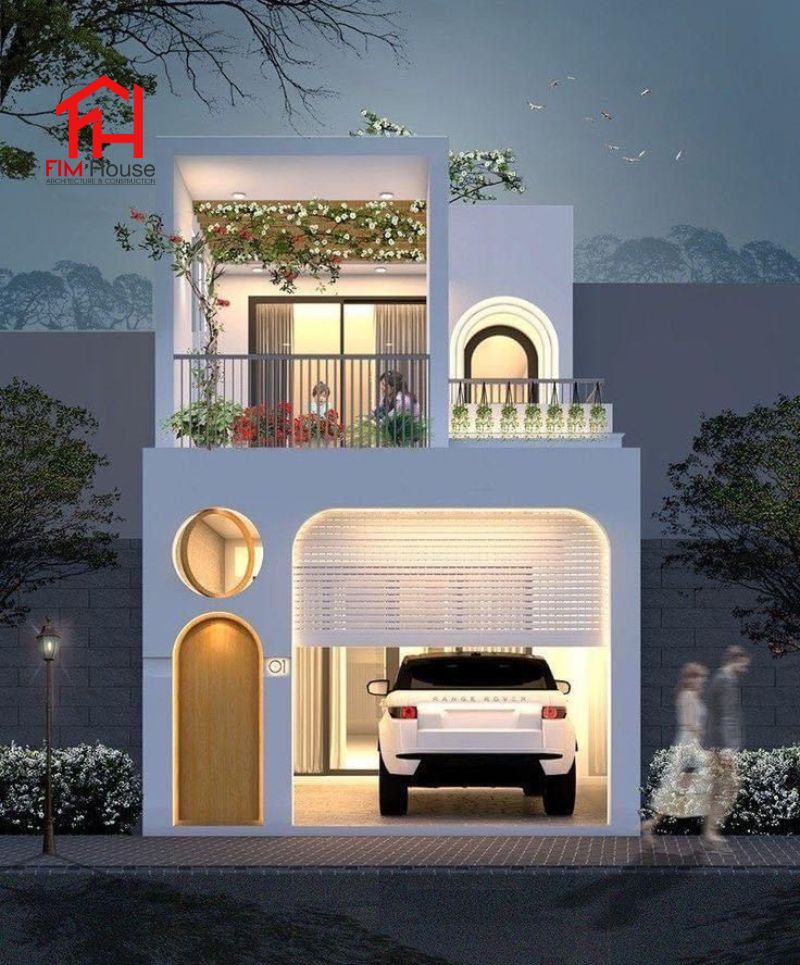 Mẫu nhà 1 trệt 1 lầu có gara ô tô