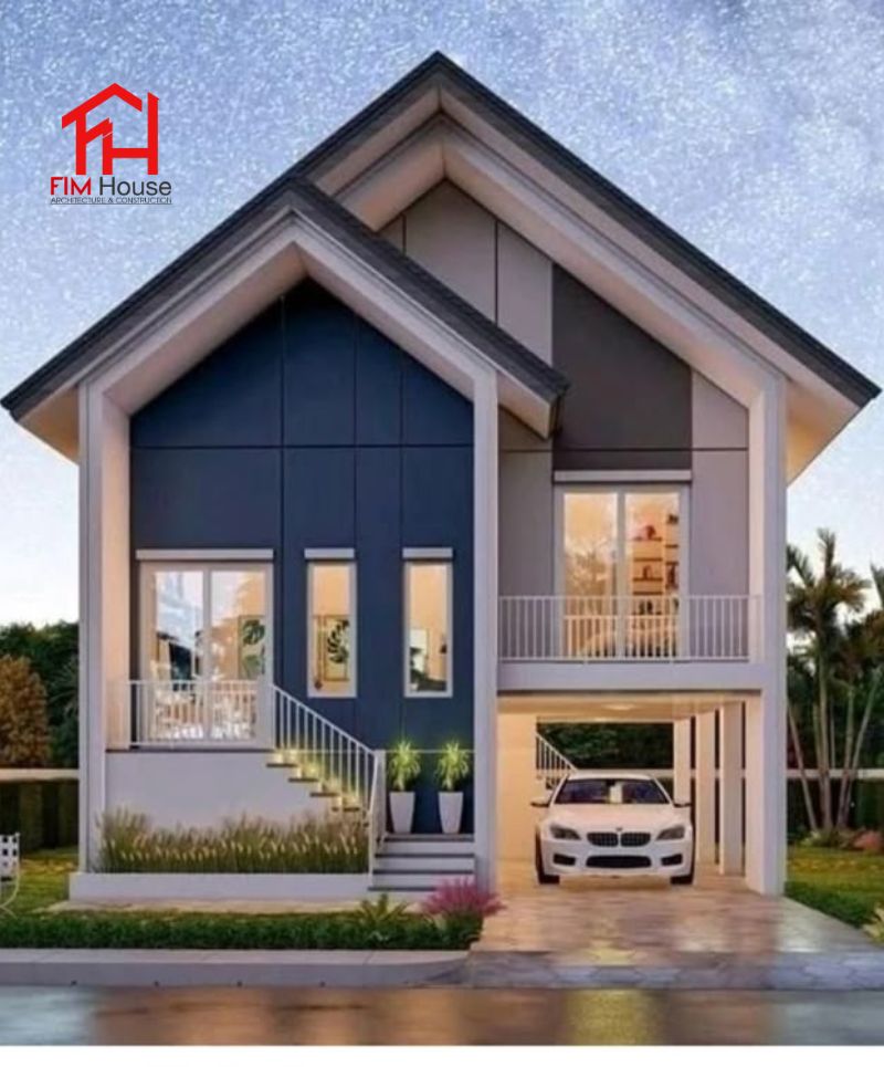 Mẫu nhà 2 tầng mái Thái hiện đại