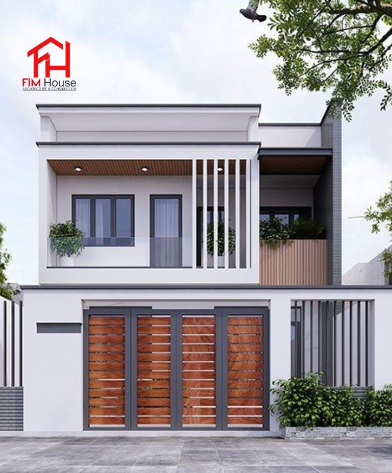 Mẫu nhà 2 tầng phong cách tối giản