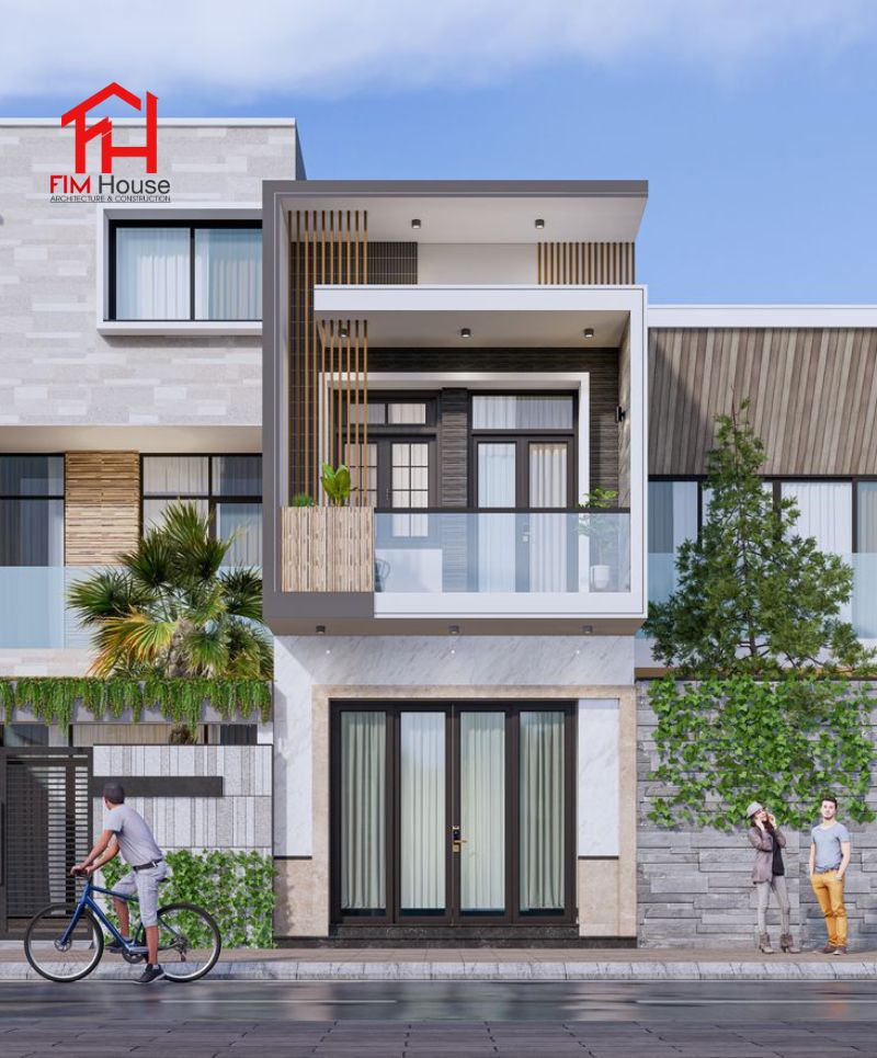 Mẫu nhà 2 tầng phong cách tối giản