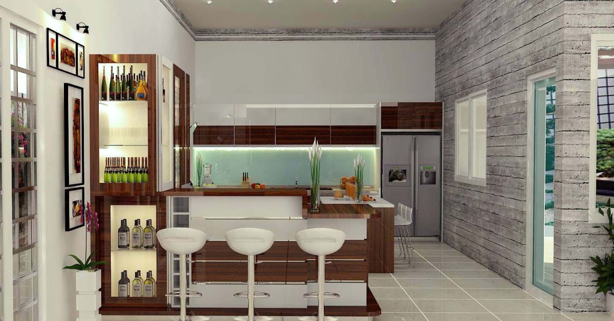 màu sắc và chất liệu nền bếp